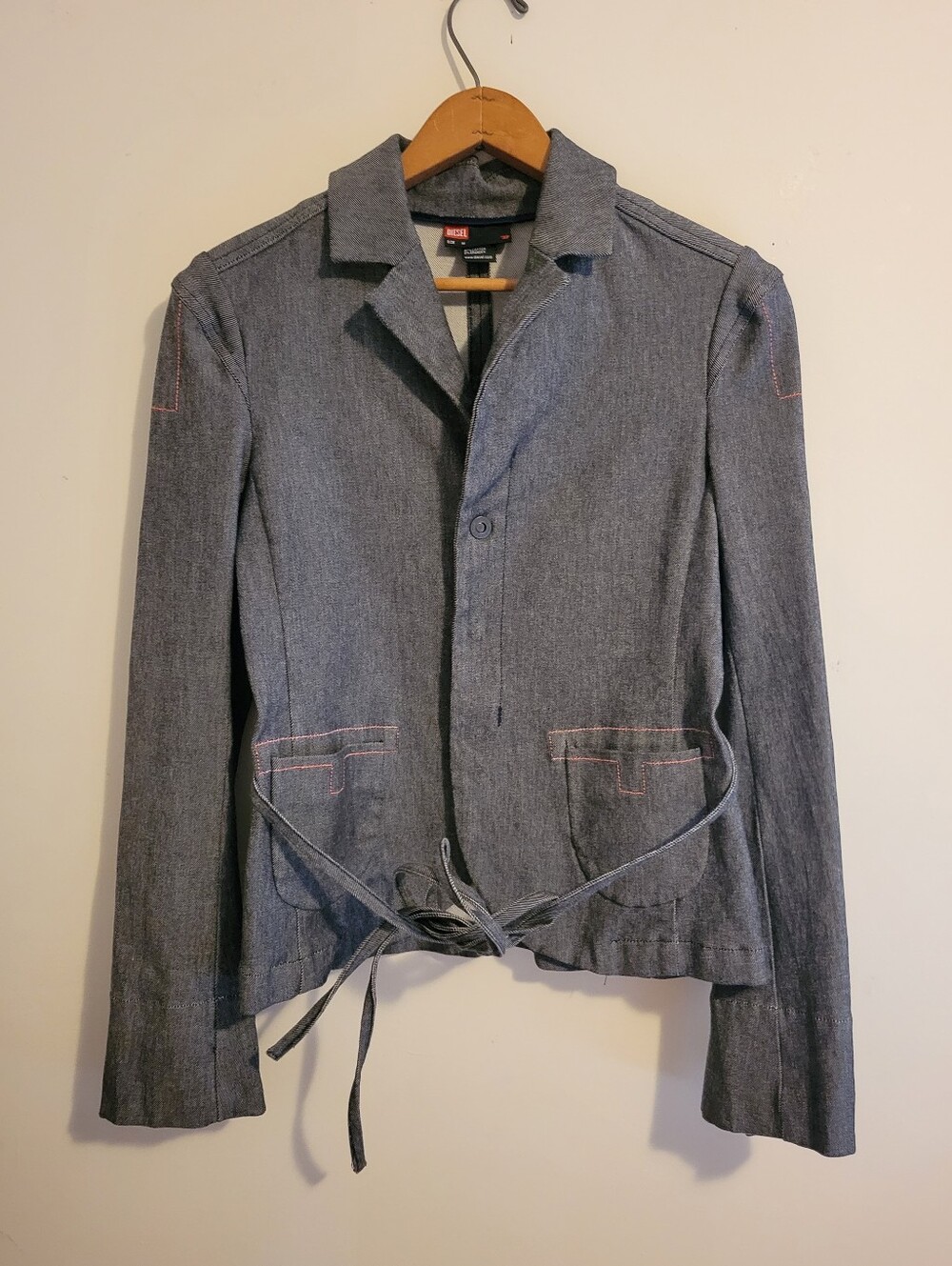 DIESEL Jacket Contrast Pink Stitch Medium
